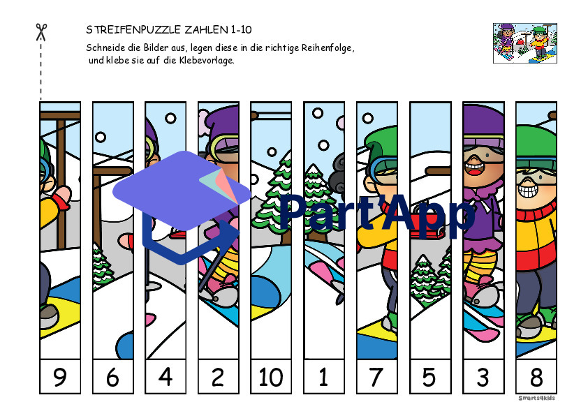 ❄️ Puzzle de chiffres hiver ZR 1-10 couper et coller_3