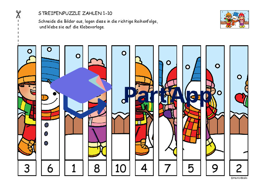 ❄️ Puzzle de chiffres hiver ZR 1-10 couper et coller_5