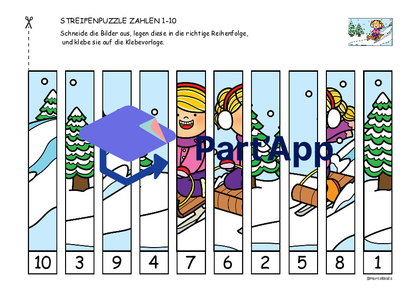 ❄️ Puzzle de chiffres hiver ZR 1-10 couper et coller_6