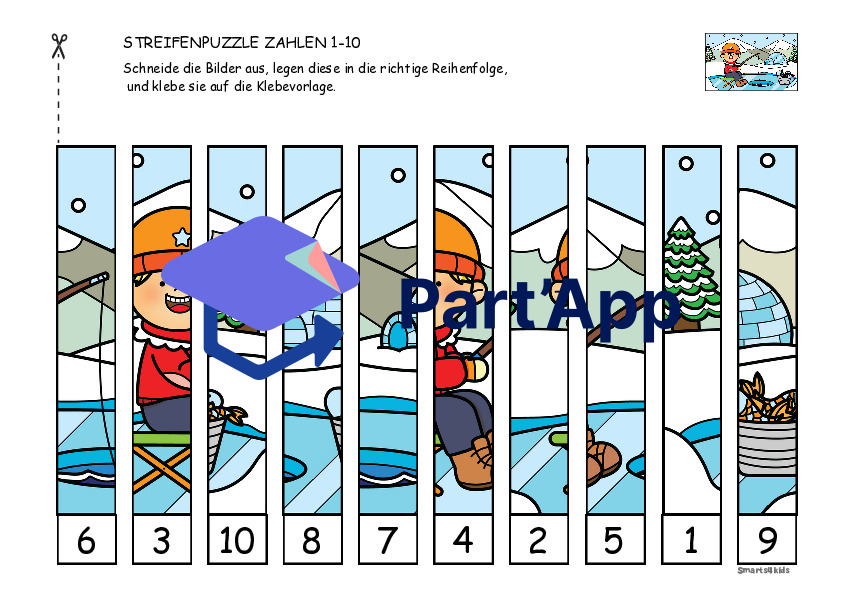 ❄️ Puzzle de chiffres hiver ZR 1-10 couper et coller_7