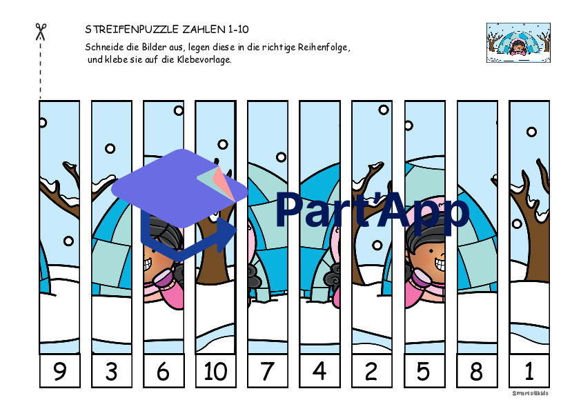 ❄️ Puzzle de chiffres hiver ZR 1-10 couper et coller_8