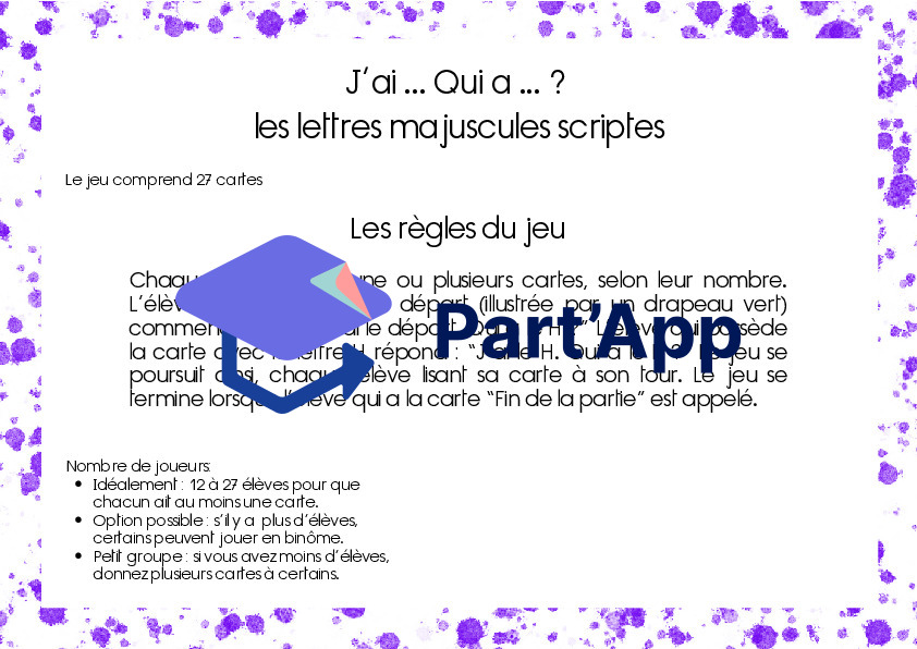 J'ai... Qui a... ? Les lettres majuscules scriptes_2