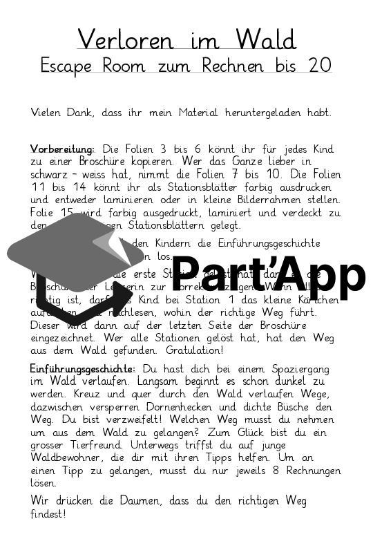 Escape Room : Verloren im Wald : Rechnen bis 20_2