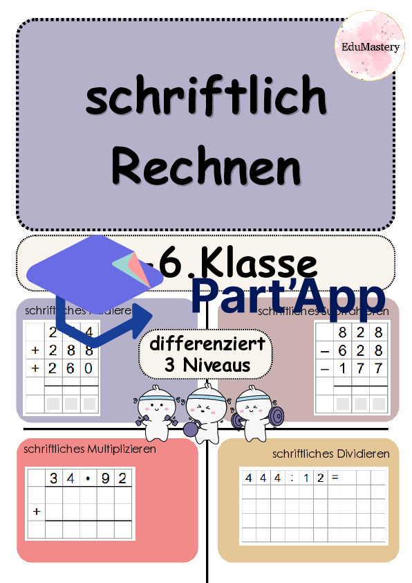 Calcul écrit – 5e et 6e années | Addition, soustraction, multiplication et division | 3 niveaux_2