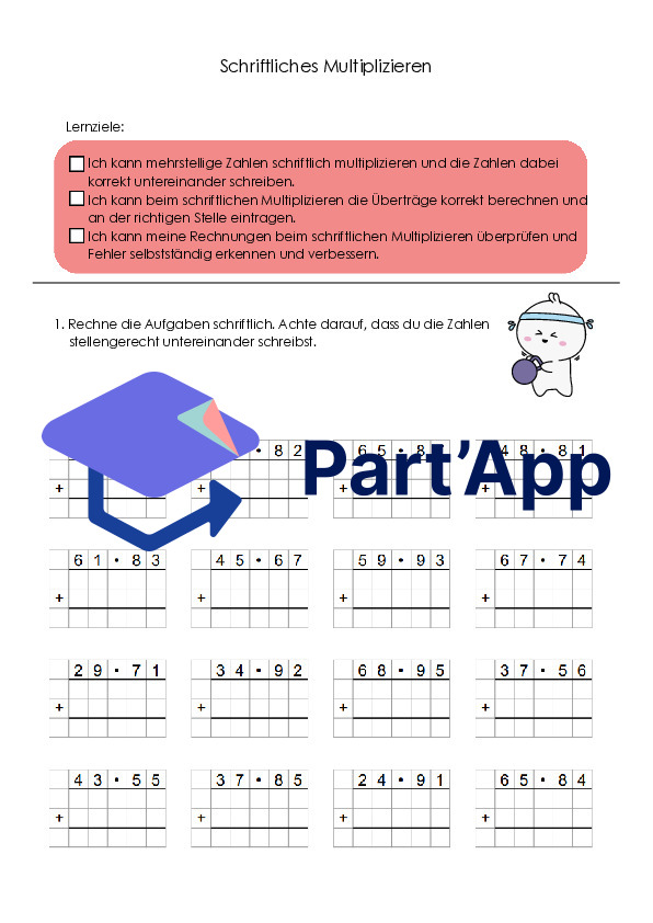 Calcul écrit – 5e et 6e années | Addition, soustraction, multiplication et division | 3 niveaux_10