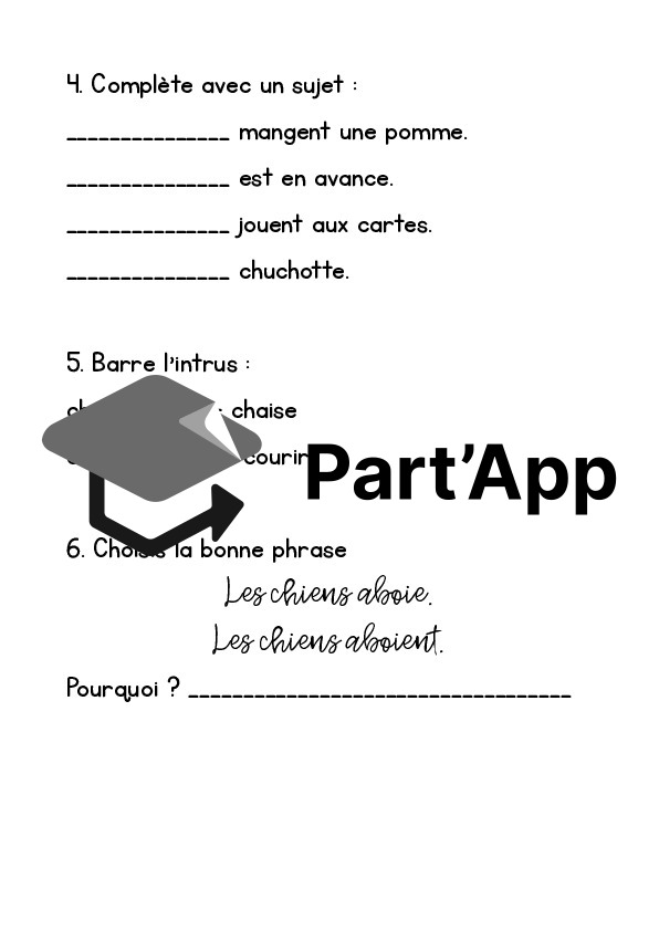 Ceinture d'orthographe 🟡 jaune – Nombre et sujet_6