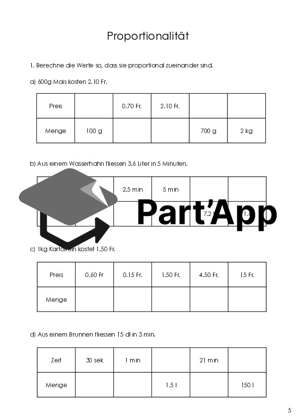 Proportionalité avec des nombres décimaux – 6e – Fiches d'exercices avec corrigés | Mathématiques – 6e_7