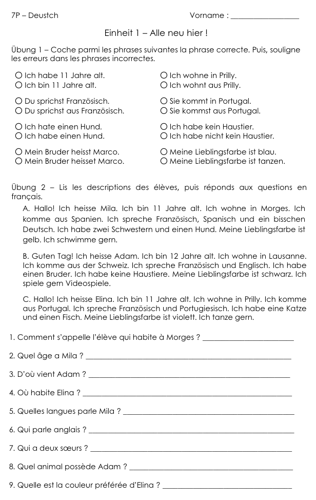 7P ALL - Lot de fiches Einheit 1_3