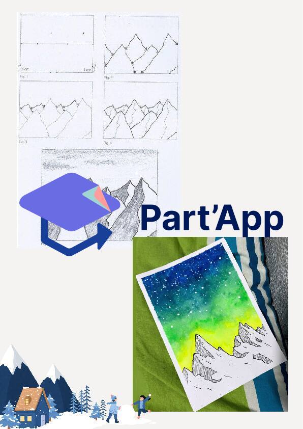 Education_visuelle dessin montagnes enneigées_3
