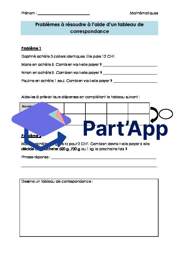 Maths 7H-8H - Tableaux de correspondance 2 (fiche d'exercices + corrigé)_2