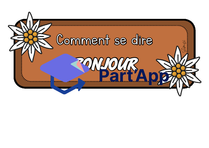 Affiche comment se dire bonjour, thème suisse Saint-bernard Cervin_2