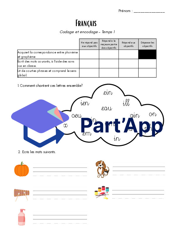 Evaluation français 4H - Codage et encodage T1_2