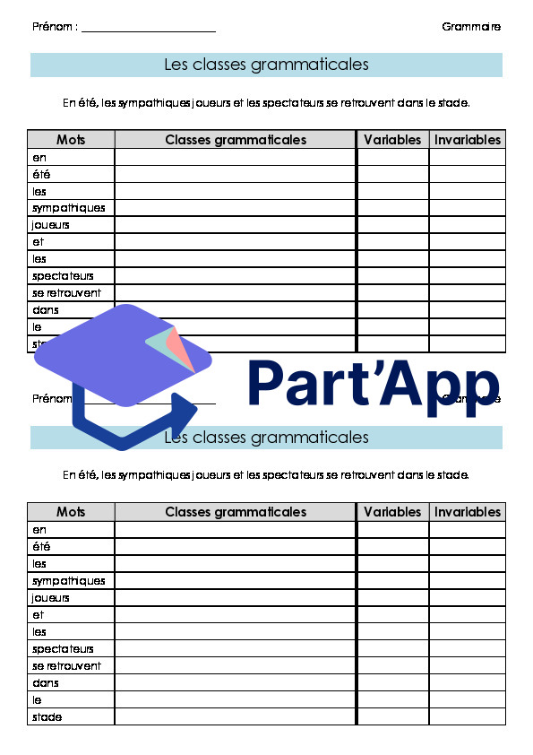Français 7H-8H - Classes grammaticales (fiches d'exercices, rituels)_2