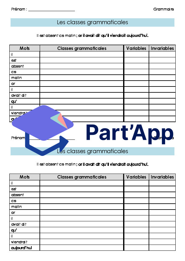 Français 7H-8H - Classes grammaticales (fiches d'exercices, rituels)_3