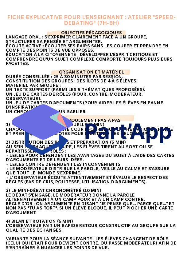 Atelier Speed-Debating 7H-8H : Débats citoyens, textes et cartes prêts à imprimer_2