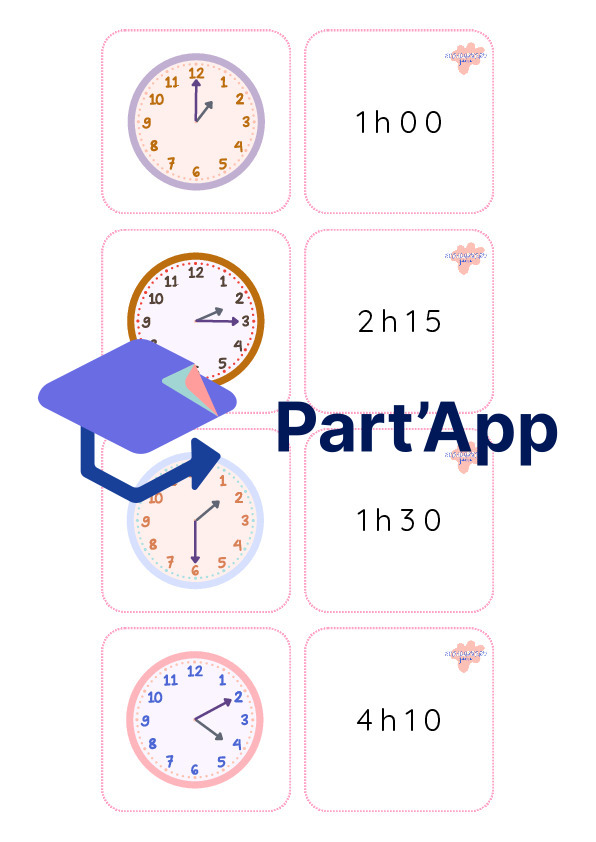 4P 5P - math histoire - les heures - memory_2