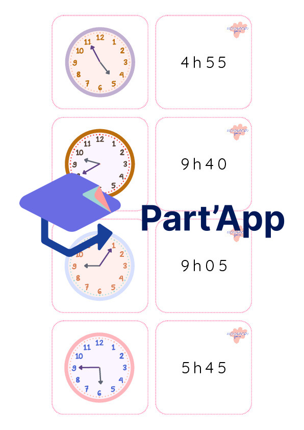 4P 5P - math histoire - les heures - memory_4