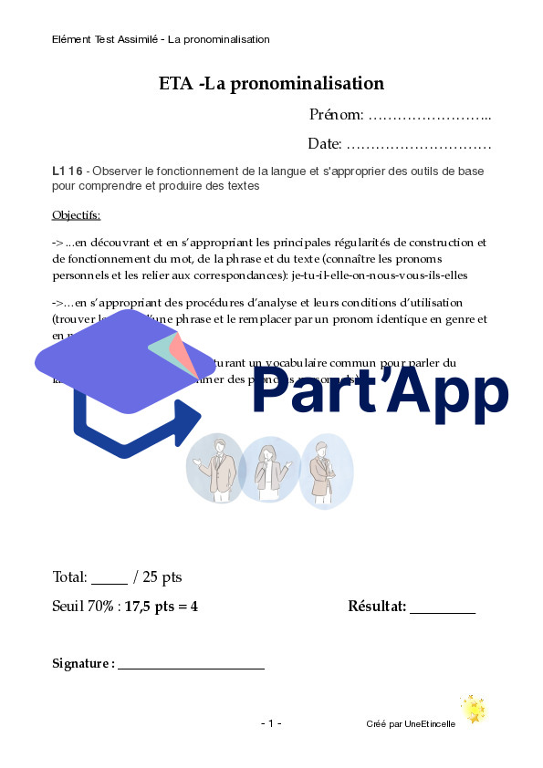 Evaluation -> ETA pronominalisation (pronoms personnels) 5H-6H_14