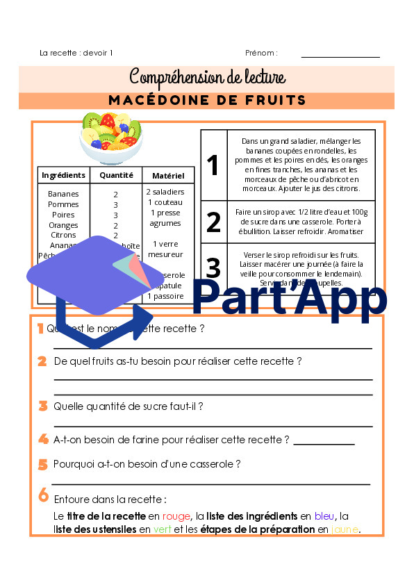 Compréhension de lecture - la recette_2
