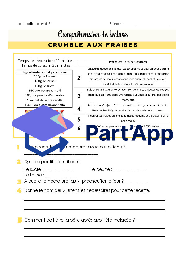 Compréhension de lecture - la recette_4