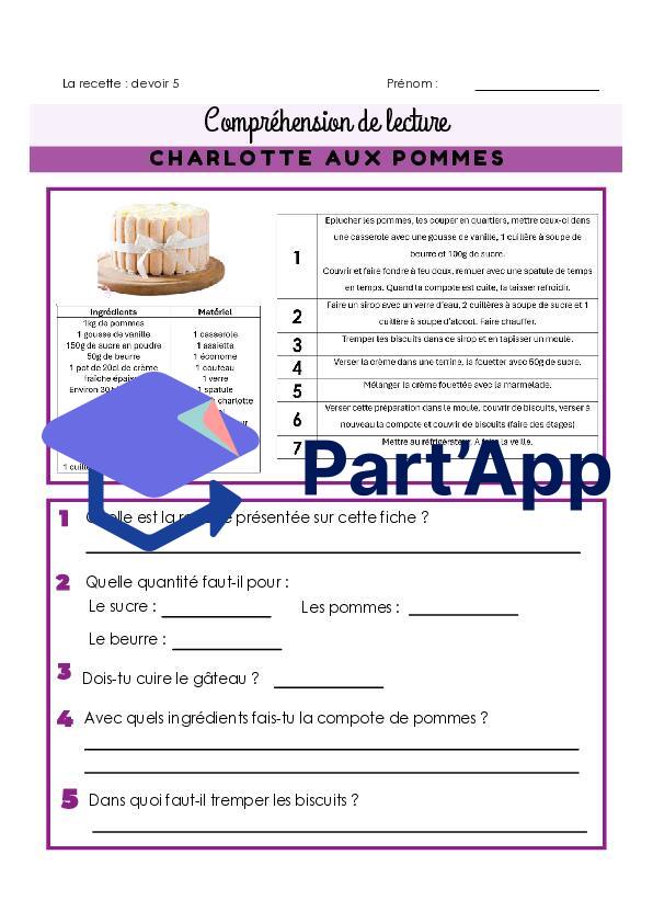 Compréhension de lecture - la recette_6