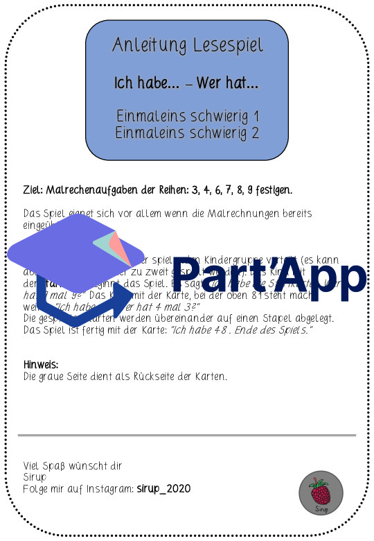 Ich habe - wer hat - Einmaleinslesespiel_3