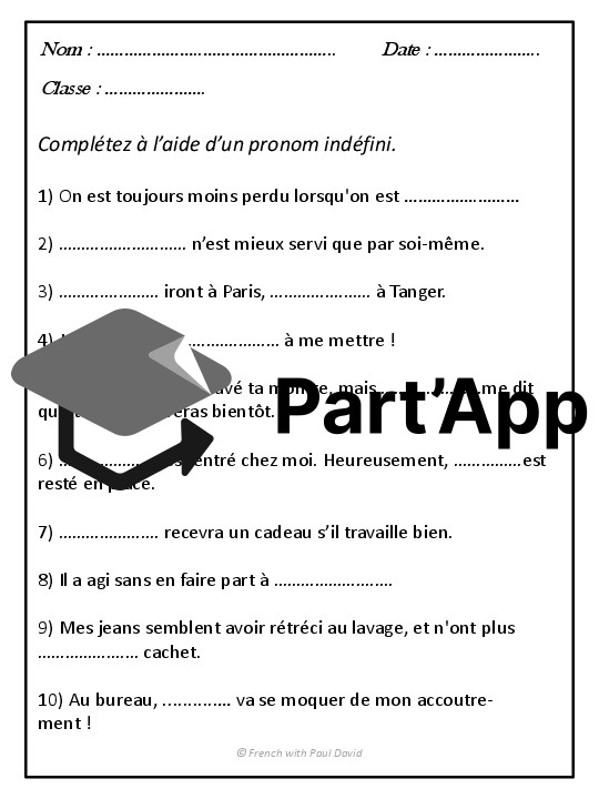 Pronoms indéfinis - Explications et exercices_16