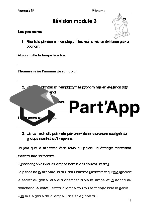 Révision module 3 - nouveau moyen de français 6P (MER)_2