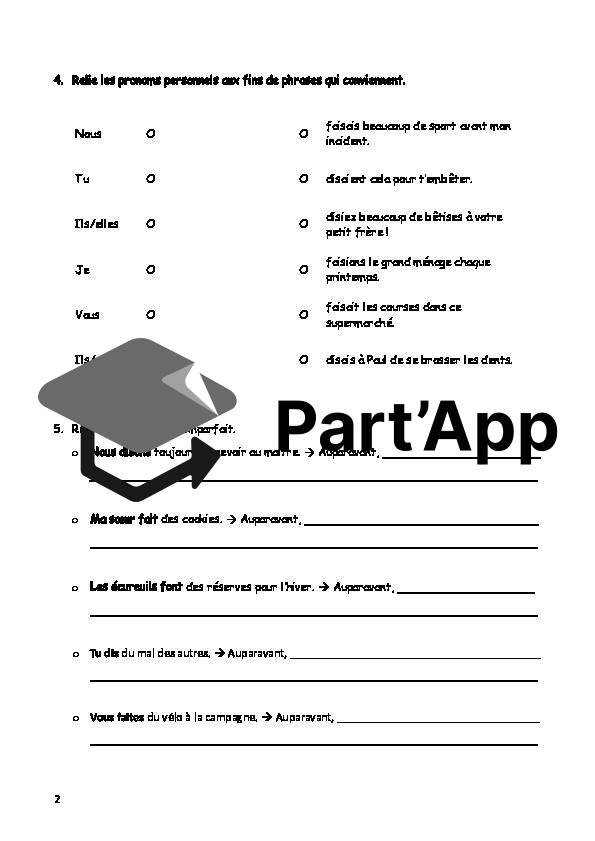Conjugaison imparfait - faire + dire_3