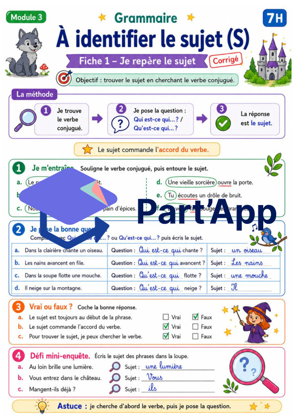 Grammaire 7H – Module 3 : identifier le sujet_6