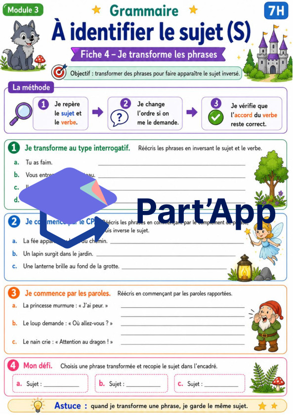 Grammaire 7H – Module 3 : identifier le sujet_11