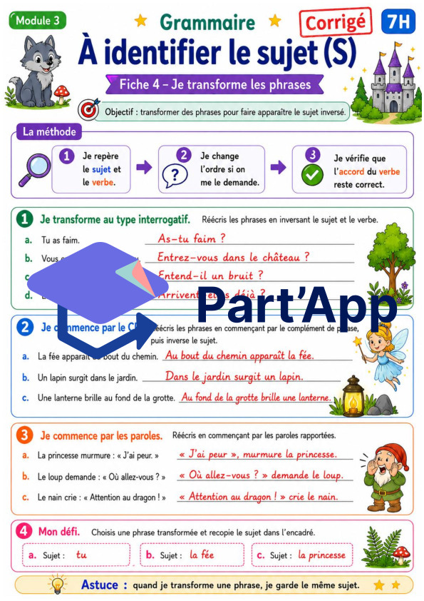 Grammaire 7H – Module 3 : identifier le sujet_12