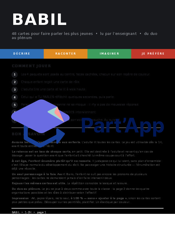 Babil 1-2H : 48 cartes pour faire parler les plus jeunes_6