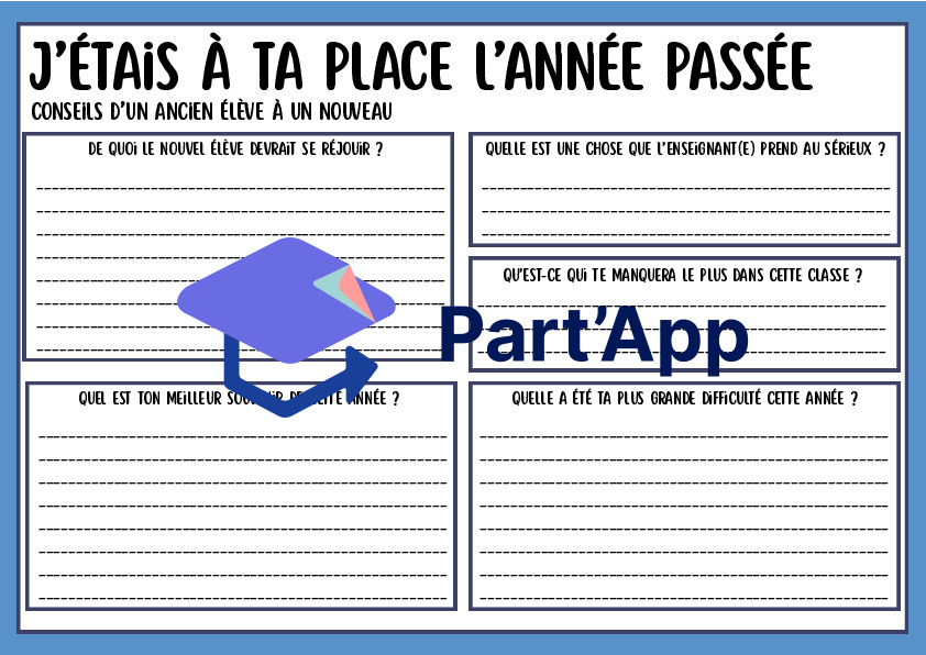 J'étais à ta place l'année passée ! – Activité de transition Rentrée & Fin d'année (3H à 8H / Primaire)_2