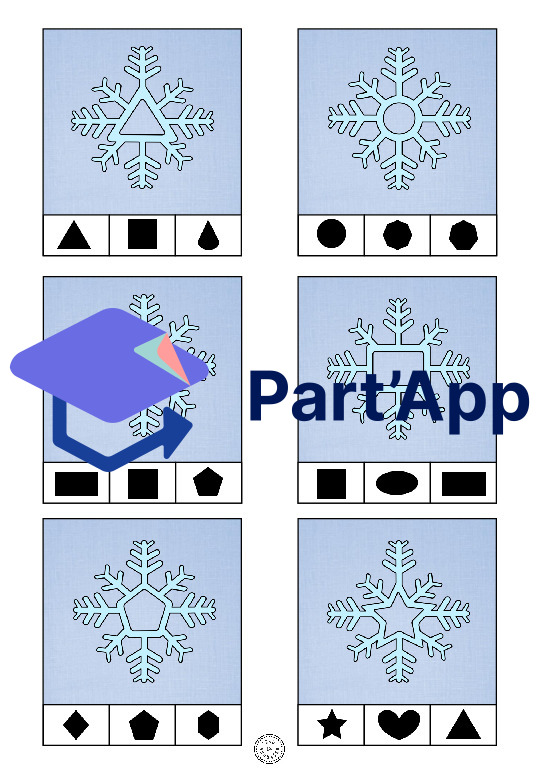 Cartes à agrafer Flocons de neige Formes_4