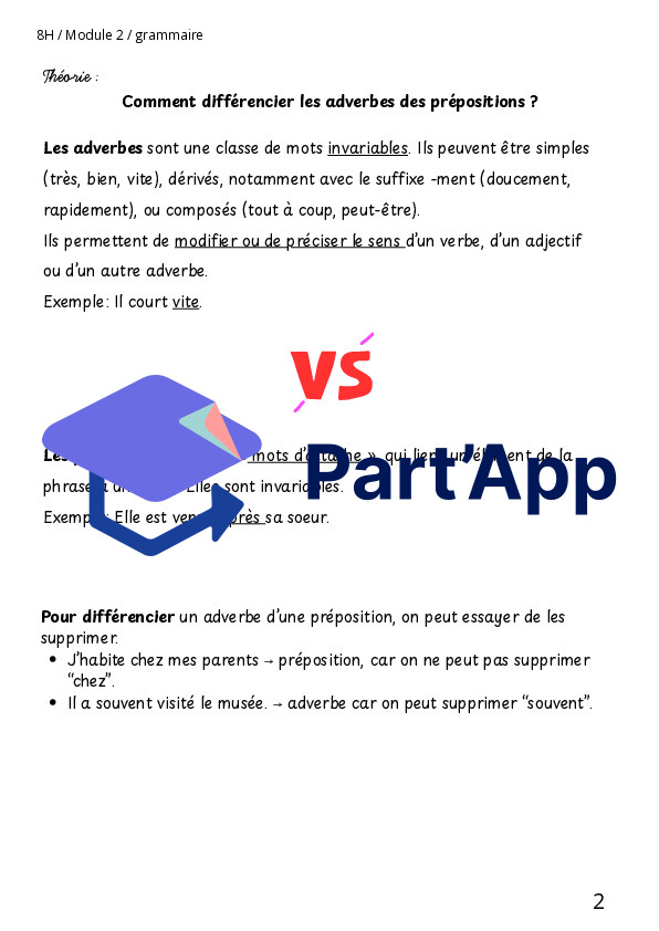 Dossier sur l'adverbe et sa fonction de modificateur M2 8H_3