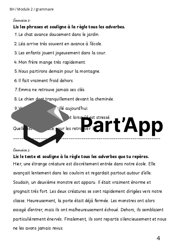 Dossier sur l'adverbe et sa fonction de modificateur M2 8H_5
