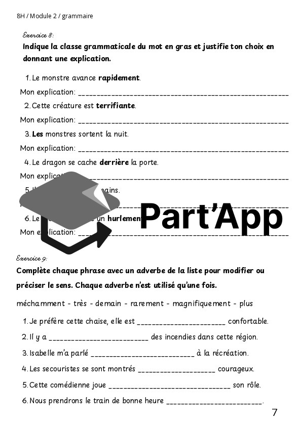 Dossier sur l'adverbe et sa fonction de modificateur M2 8H_8