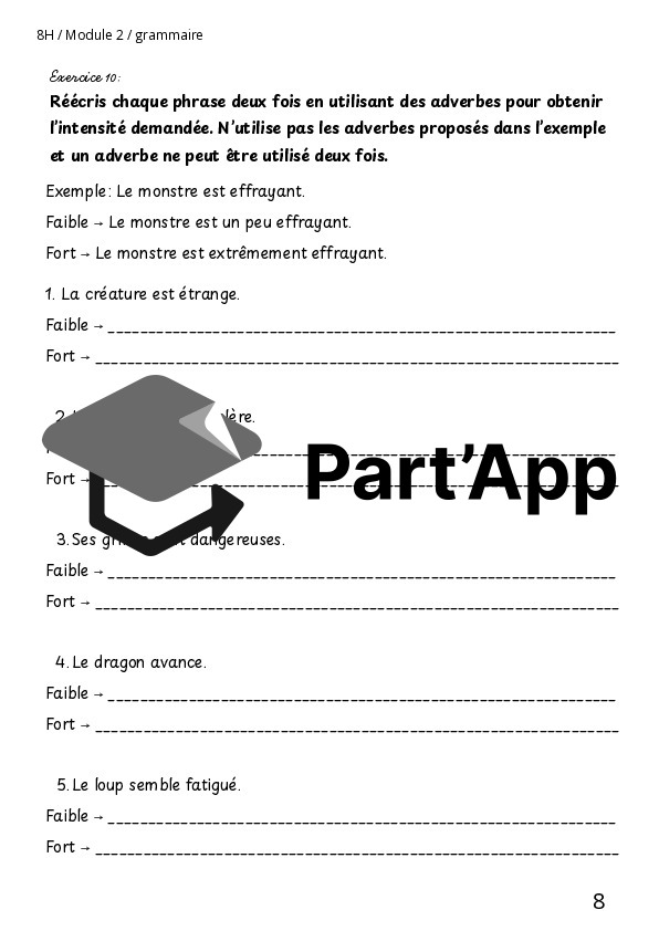 Dossier sur l'adverbe et sa fonction de modificateur M2 8H_9