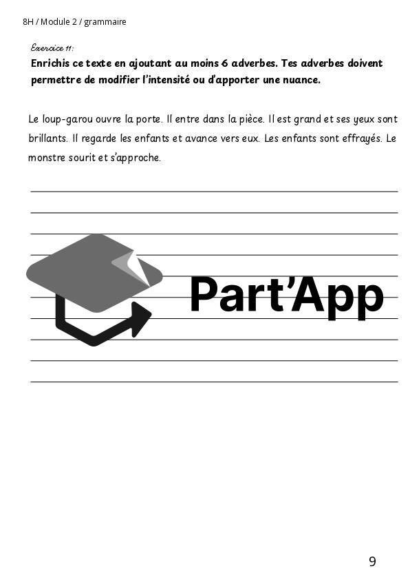 Dossier sur l'adverbe et sa fonction de modificateur M2 8H_10