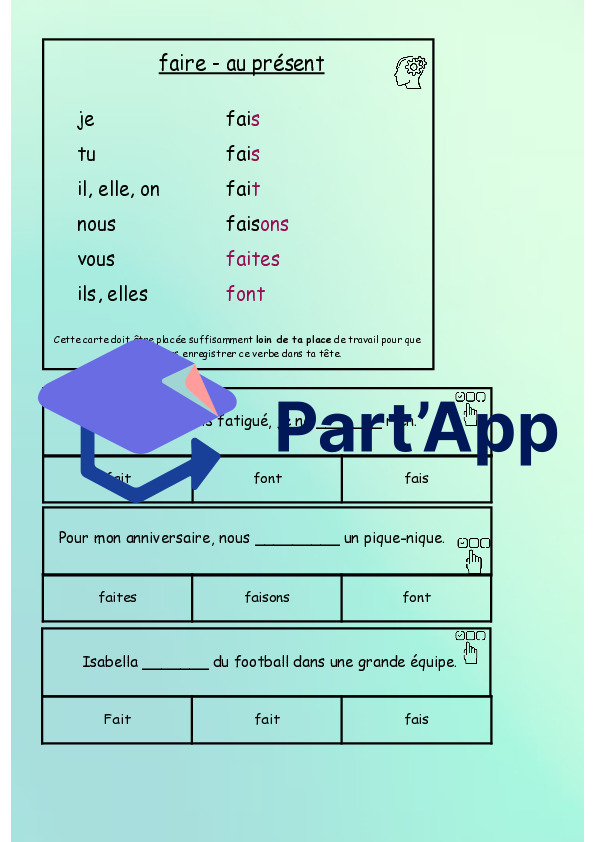 Rallye de conjugaison - faire (présent)_3