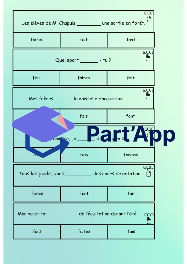 Rallye de conjugaison - faire (présent)_4