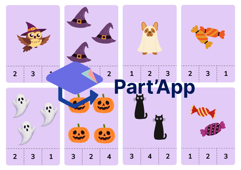 Maths dénombrement cartes à pince de 1 à 12 Halloween_2