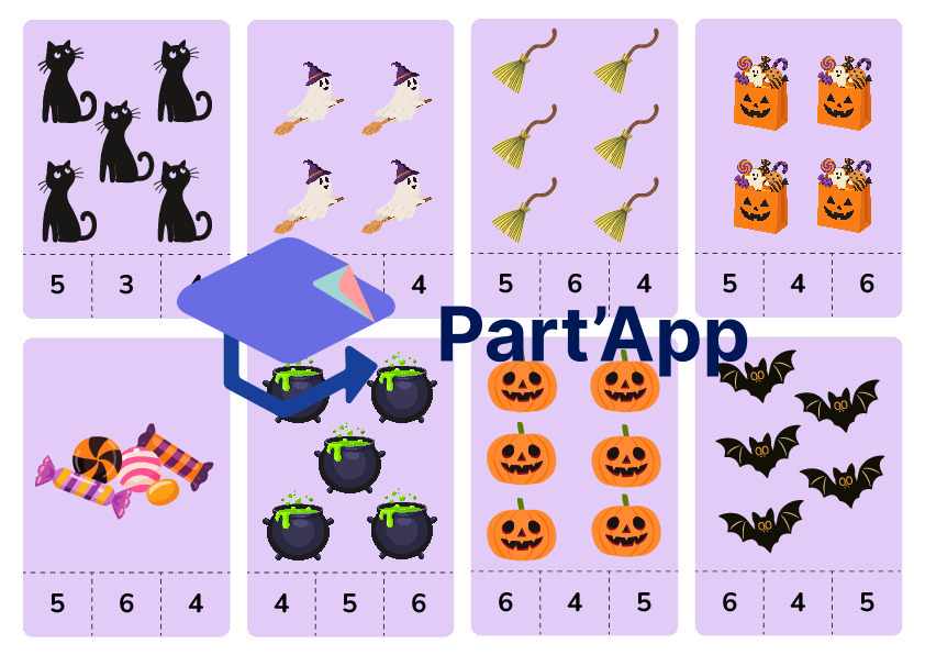 Maths dénombrement cartes à pince de 1 à 12 Halloween_3