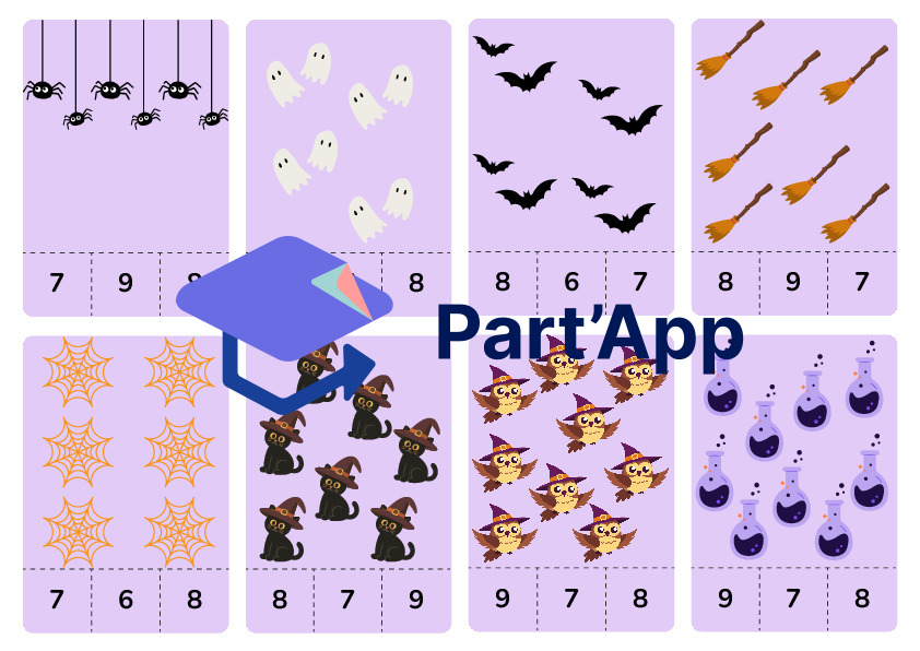 Maths dénombrement cartes à pince de 1 à 12 Halloween_4