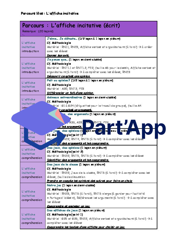 Planification français : L'affiche incitative (parcours lilas 3H-4H) avec lien direct vers les activités du site_9