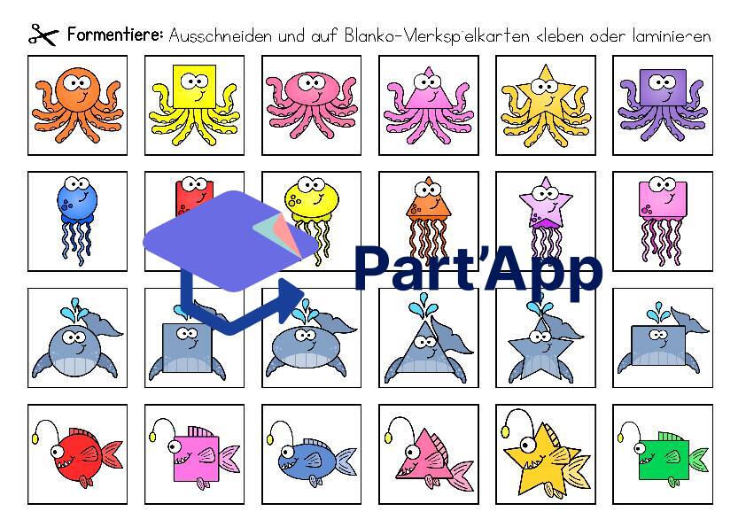 Formen erkennen: Spiel für den Kindergarten (Meer)_41