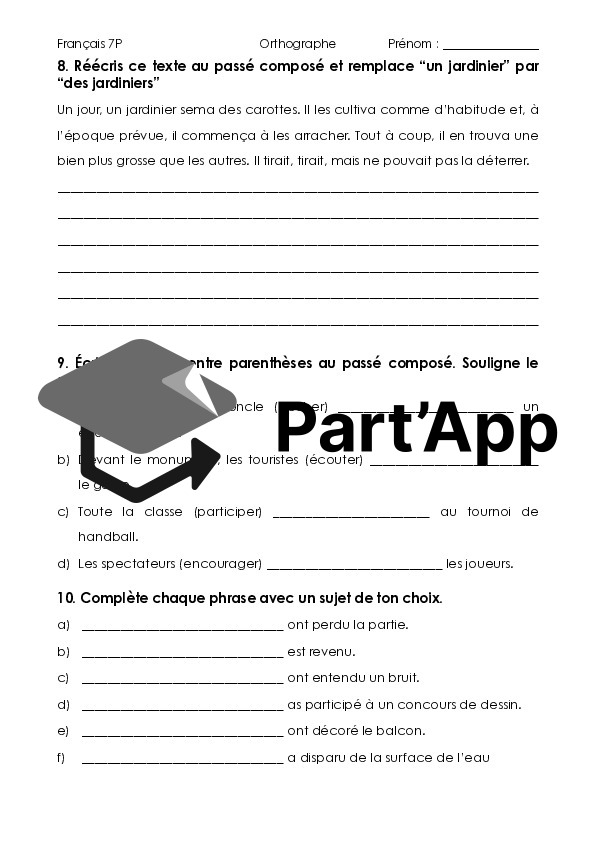 L'accord du verbe avec le sujet (temps composés)_5
