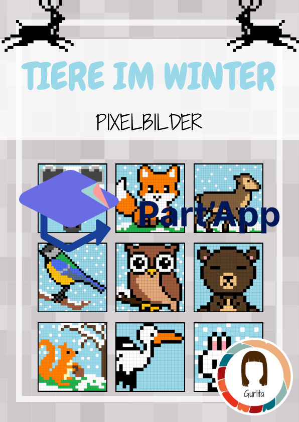 Pixelbilder Tiere im Winter_2