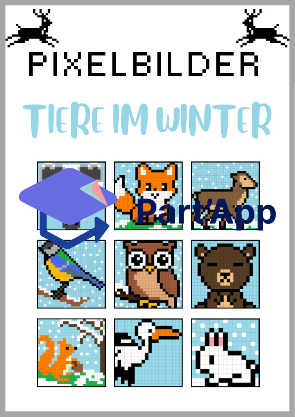 Pixelbilder Tiere im Winter_4